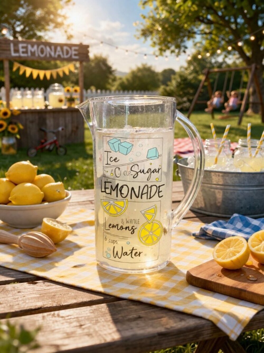 New Large Clear Beverage Plastic Pitcher Lemonade Spring Summer Party BBQ